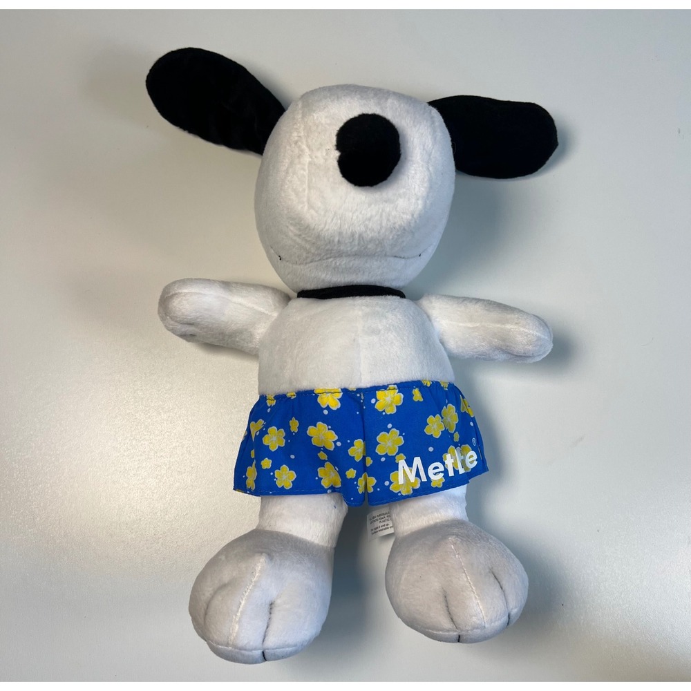Peanuts Snoopy Plush Toy Blue Floral Boxer Shorts Met Life‎ Stuffed Animal - Picture 12 of 12